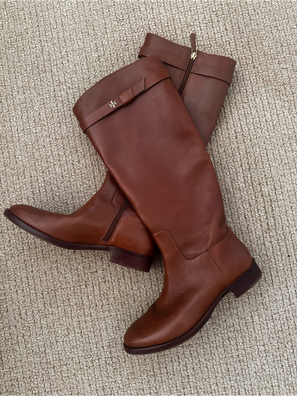 Tory Burch Chestnut Brown Leather Boot